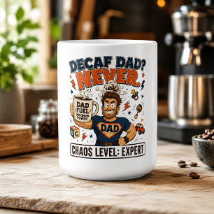 Mug Papa décaféiné jamais Niveau de chaos Expert Drôle
