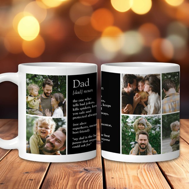 Mug Papa Définition Drôle & Coeur Photo personnalisée (Créateur téléchargé)