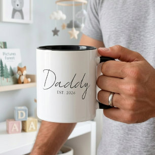 Mug Papa élégant année EST design de script minimal po