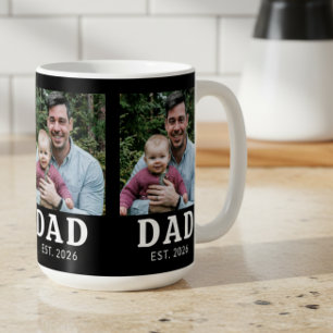 Mug Papa en noir et blanc bien établi