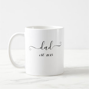 Mug papa est. Cadeau élégant 2023 pour le futur papa