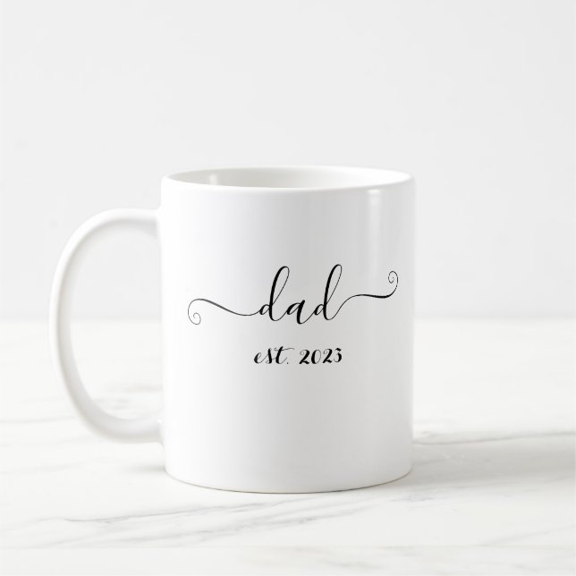 Mug papa est. Cadeau élégant 2023 pour le futur papa (Gauche)