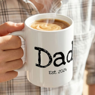 Mug Papa Établit Gras Noir Blanc