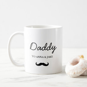 Mug Papa Fête des pères moderne Les enfants Noms Caf