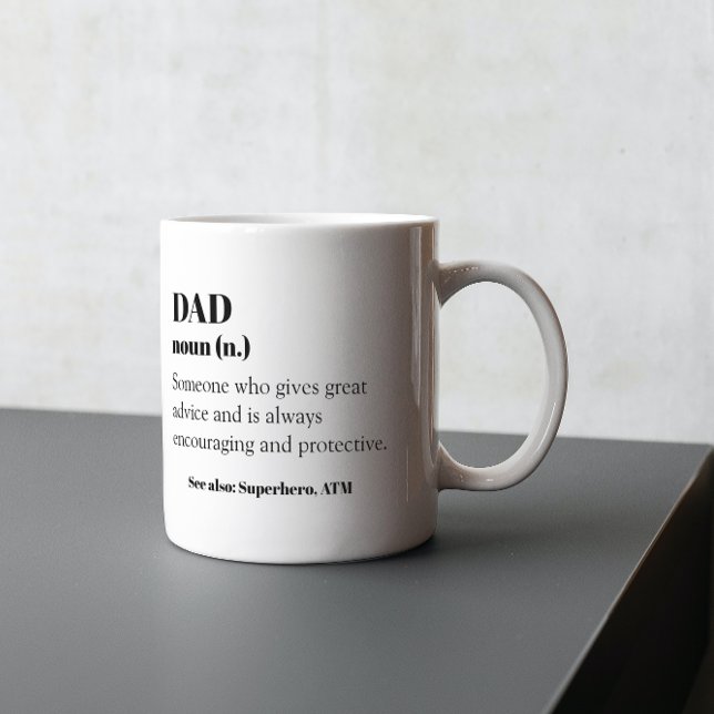 Mug Papa FunnyDefinition Word Noun Fête des pères cade (Créateur téléchargé)