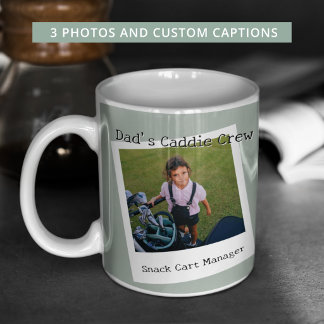 Mug Papa golfeur moderne 3 Collage photo Légendes pers