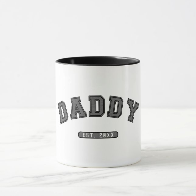 Mug Papa Gray Leather Est. Graphique établi (Centre)