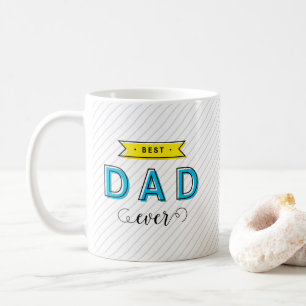Mug Papa jaune bleu coloré d'amusement moderne