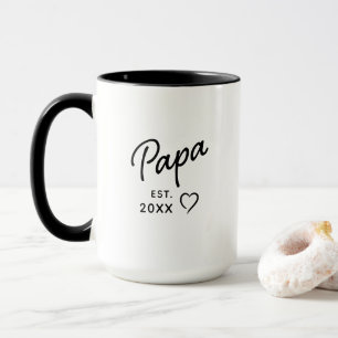 Mug Papa Noir et Blanc Minimaliste Révélation de l'ann