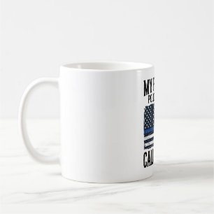 Mug Papa officier de police ligne bleue mince vecteur