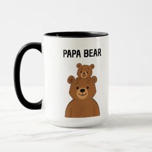 Mug Papa ours dessiné à la main et café bébé ours