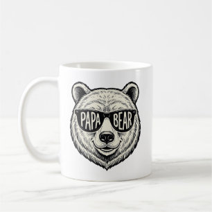 Mug Papa ours Lunettes de soleil Ours Tête Vector Desi