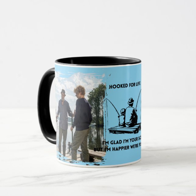 Mug Papa Pêche Accroché à Vie  (Devant gauche)