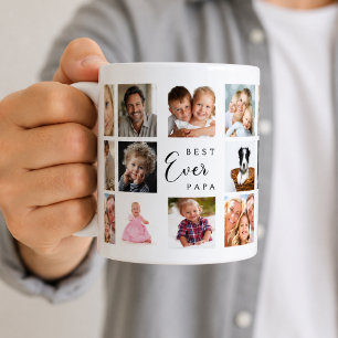 Mug Papa père collage photo noir blanc