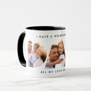 Mug Papa photo typographie moderne cadeau enfant