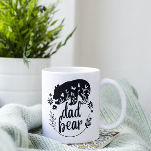 Mug Papa Porte Floral Noir Et Blanc