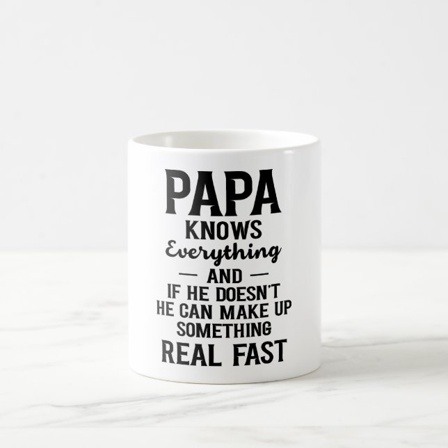 Mug Papa sait tout ce qu'un cadeau de Fête des pères (Centre)
