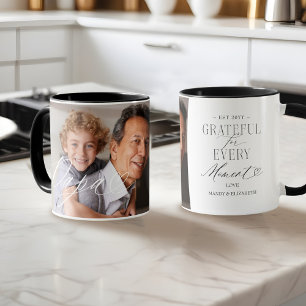 Mug Papa Script Heart Grateful pour chaque instant Pho