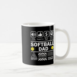 Mug Papa Softball Contenu Drôle de Père de Sports
