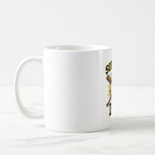 Mug Papa Softball Vintage Varsity Dessin Bats Croisés_
