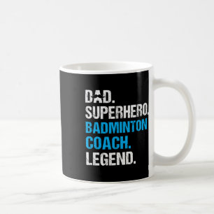 Mug Papa Superhero Badminton Entraîneur Funny Badminto