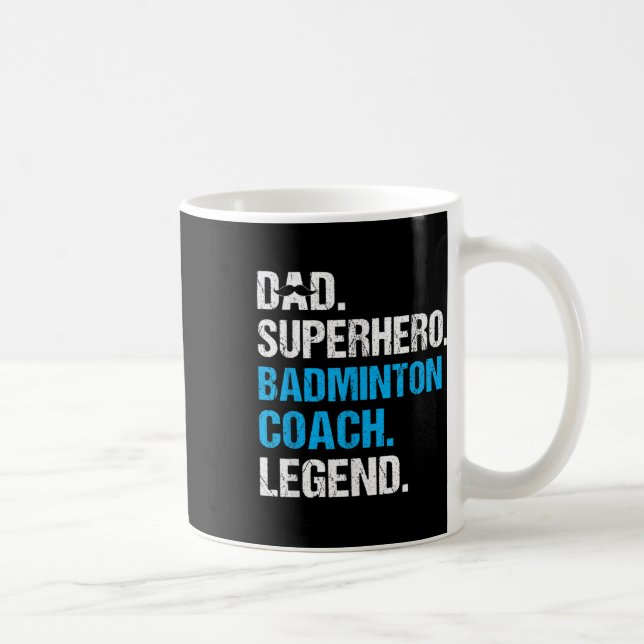 Mug Papa Superhero Badminton Entraîneur Funny Badminto (Droite)