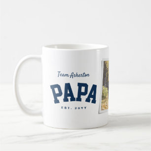 Mug Papa une photo sporty bleu marine Fête des pères