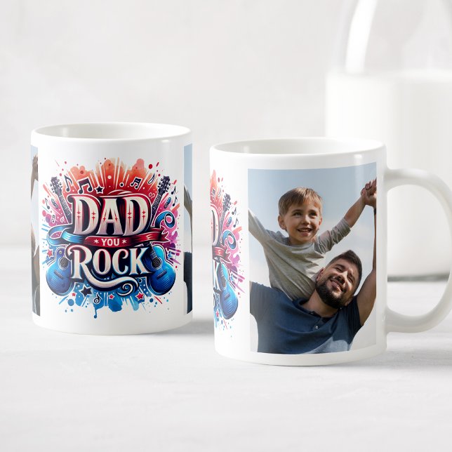 Mug Papa You Rock Photos Personnalisées Musique (Créateur téléchargé)