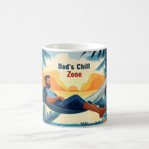 Mug Papa's Chill Zone Vibe tropicale Cadeau de fête du