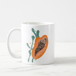 Mug Papaya Tiré À La Main Lettering Tropical Fruit