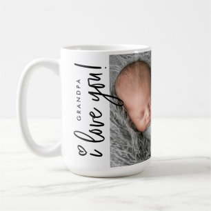Mug Papi moderne Je t'aime Photo de bébé Personnalisé