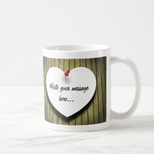 Mug Papier Coeur manuscrit Script rustique
