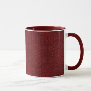 Mug Papier peint floral rouge détaillé