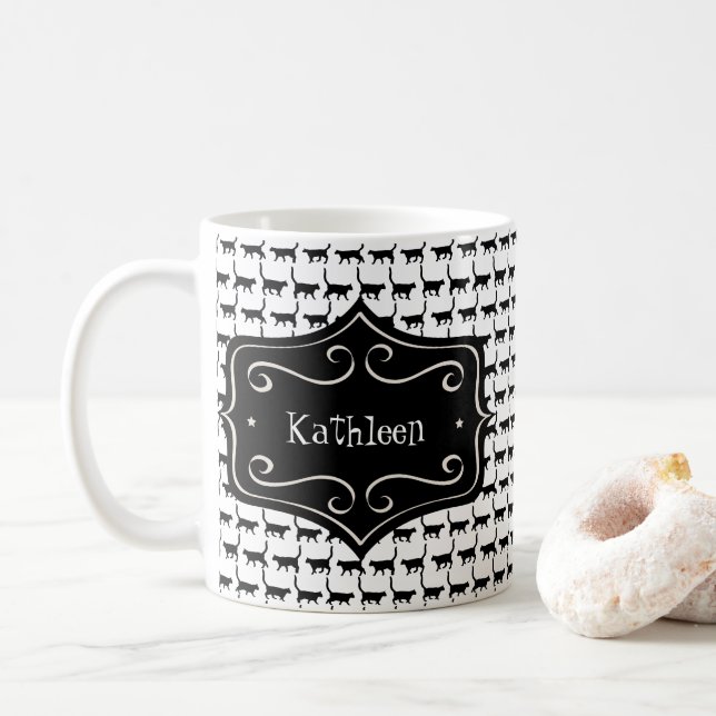 Mug Papier peint noir | Modifier le nom | Modifier la  (Avec donut)