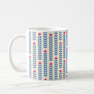 Mug Papier peint rétro - motif floral avec sca abstrai