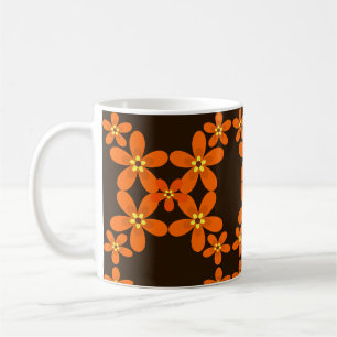 Mug papier peint rétro orange 1970