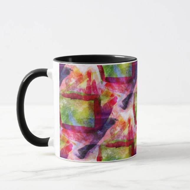 Mug Papier peint vert et rouge abstrait (Gauche)