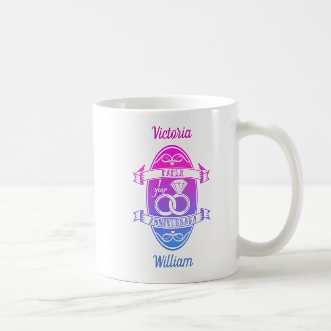 Mug Papier traditionnel 1er anniversaire du premier Ma (Droite)