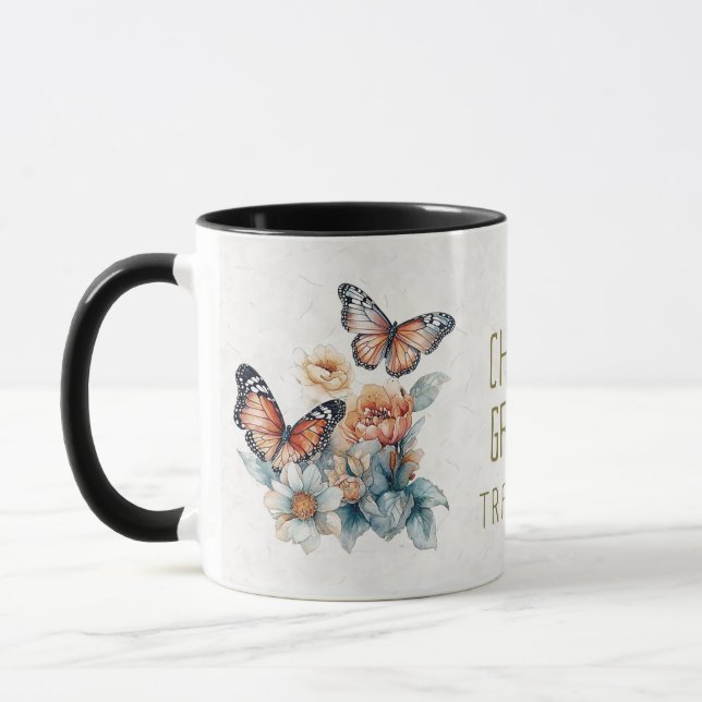 Mug Papillon aquarelle coloré (Gauche)