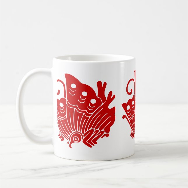 Mug Papillon asiatique Japonais Conception Kamon (Gauche)