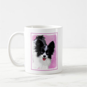 Mug Papillon (blanc et noir) Peinture - Chien Art
