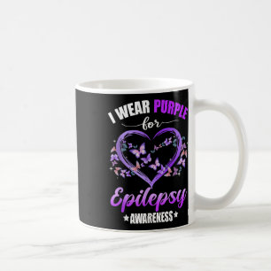 Mug Papillon cardiaque Je Porte Violet Pour L'Épilepsi