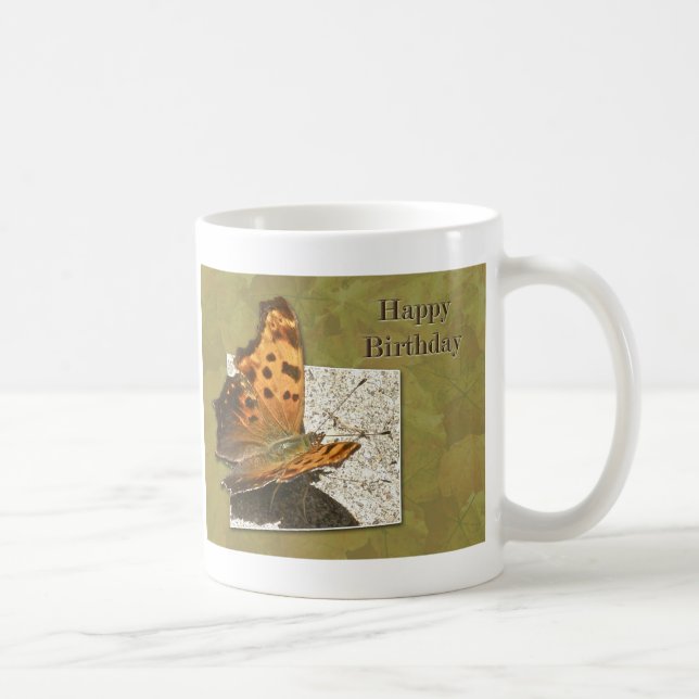 Mug Papillon Comma de l'aile d'Anniversaire (Droite)