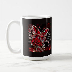 Mug Papillon de cristal de rubis et rose