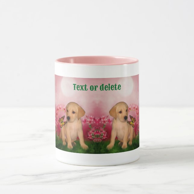 Mug Papillon de marionnette Labrador Chien Art personn (Centre)