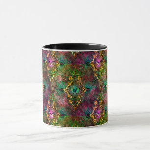 Mug Papillon en plumes de paon victorien élégant viole
