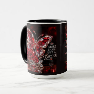 Mug Papillon et Rose de cristal de rubis