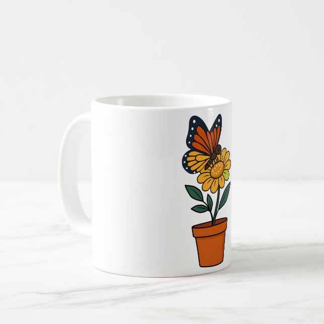 Mug papillon et tournesol (Devant gauche)