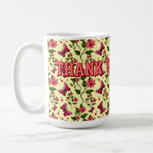 Mug Papillon Floral de Jardin de Printemps Moderne en