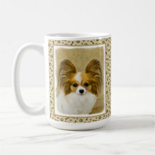 Mug Papillon (Hound Tri) Peinture - Art Chien original